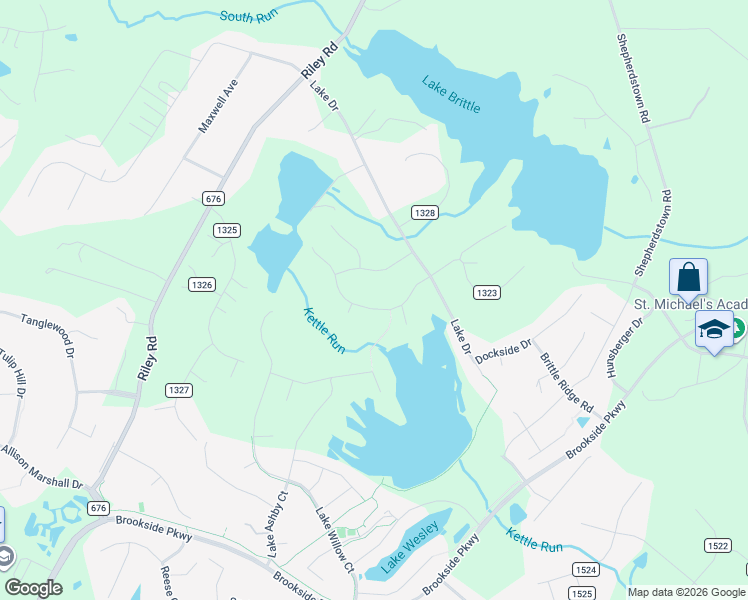 map of restaurants, bars, coffee shops, grocery stores, and more near 6800 Lake Anne Court in Warrenton