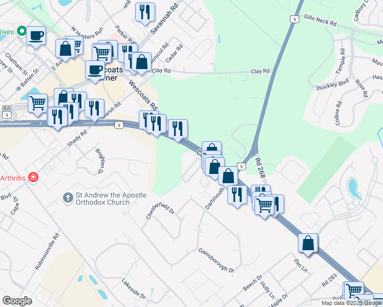 map of restaurants, bars, coffee shops, grocery stores, and more near 18006 Coastal Highway in Lewes