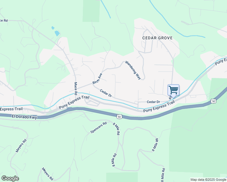 map of restaurants, bars, coffee shops, grocery stores, and more near 2920 Larkspur Lane in Camino