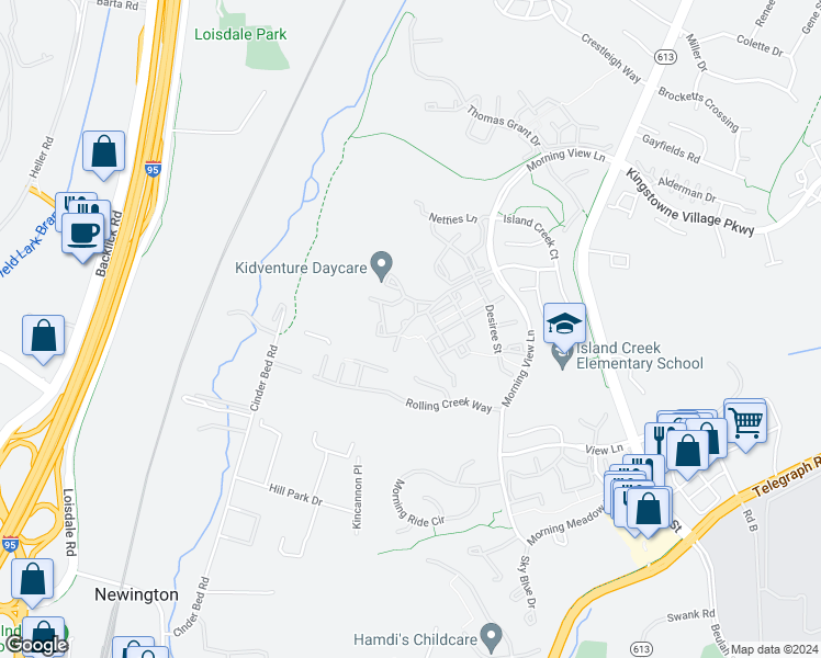 map of restaurants, bars, coffee shops, grocery stores, and more near 6709 Dorothy Giles Court in Alexandria