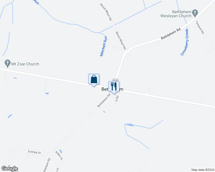 map of restaurants, bars, coffee shops, grocery stores, and more near 29180 Dover Bridge Road in Preston