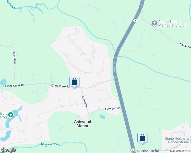 map of restaurants, bars, coffee shops, grocery stores, and more near 12010 Longleaf Lane in Dunkirk