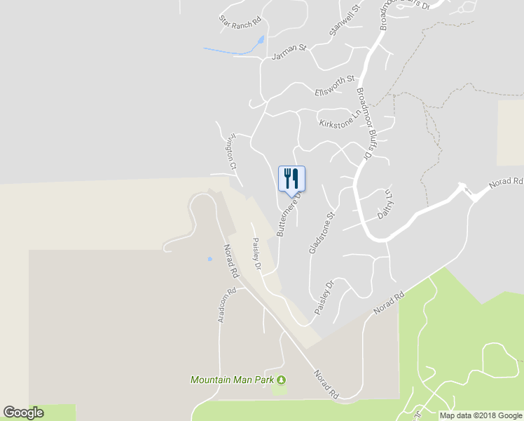 map of restaurants, bars, coffee shops, grocery stores, and more near 740 Paisley Drive in Colorado Springs