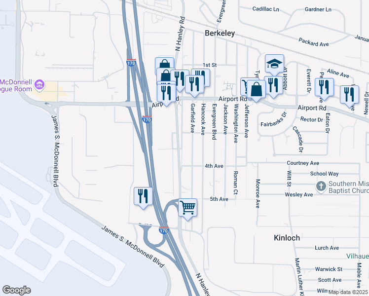 map of restaurants, bars, coffee shops, grocery stores, and more near 6028 Madison Avenue in Berkeley
