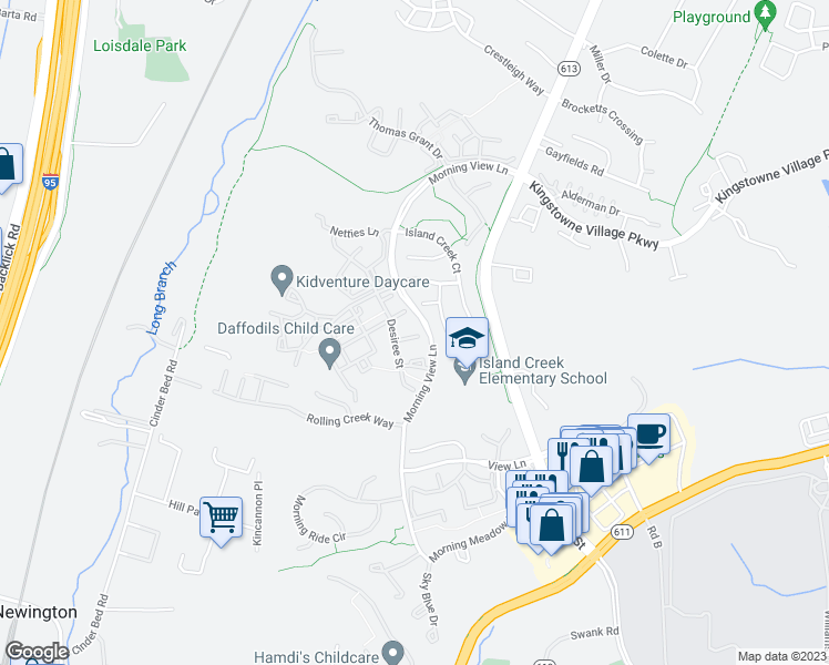 map of restaurants, bars, coffee shops, grocery stores, and more near 6604 Desiree Court in Alexandria