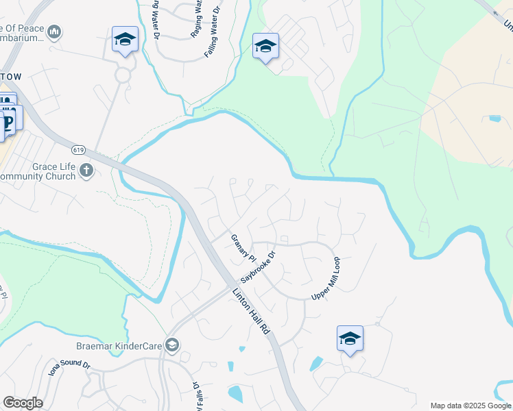 map of restaurants, bars, coffee shops, grocery stores, and more near 12075 Country Mill Drive in Bristow