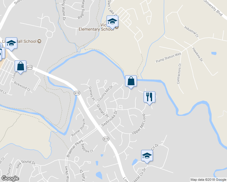 map of restaurants, bars, coffee shops, grocery stores, and more near 9656 Saybrooke Drive in Bristow