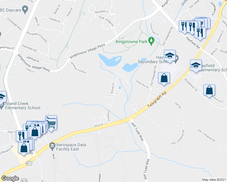 map of restaurants, bars, coffee shops, grocery stores, and more near in Fairfax County