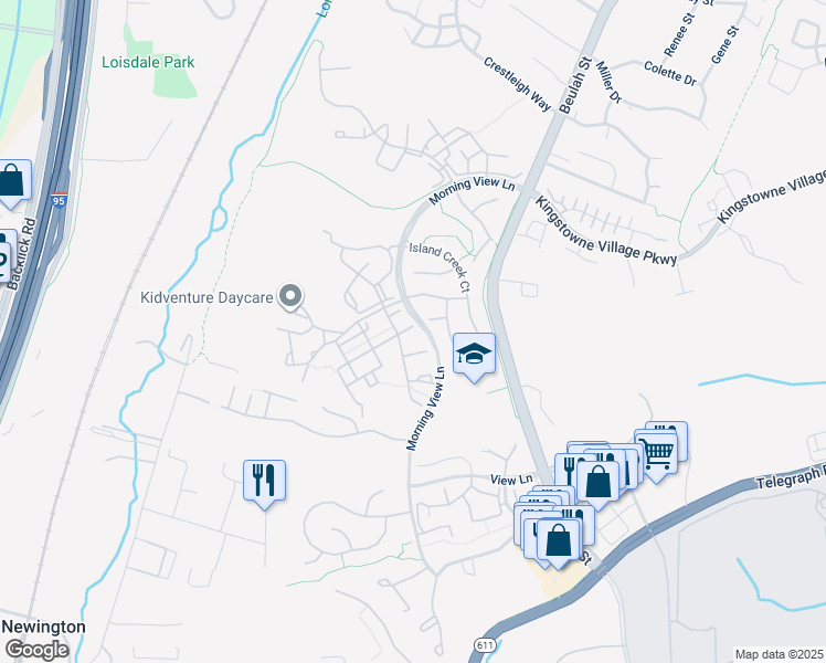 map of restaurants, bars, coffee shops, grocery stores, and more near 6601 Patent Parish Lane in Alexandria
