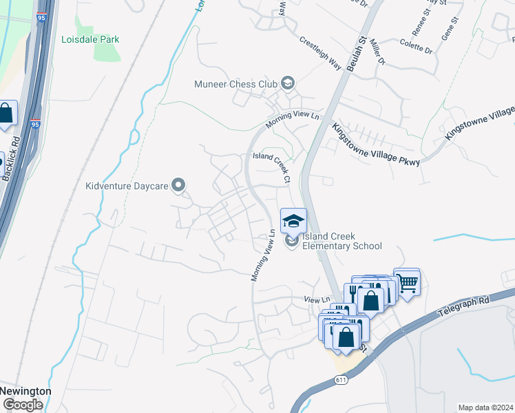 map of restaurants, bars, coffee shops, grocery stores, and more near 6597 Patent Parish Lane in Alexandria
