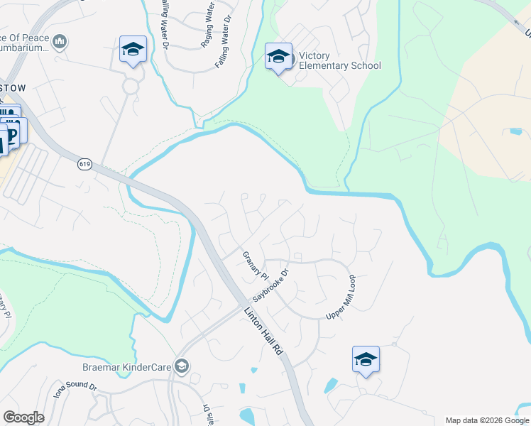 map of restaurants, bars, coffee shops, grocery stores, and more near 12102 Wallower Way in Bristow