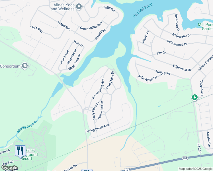 map of restaurants, bars, coffee shops, grocery stores, and more near 17547 Cloud Nine Drive in Lewes