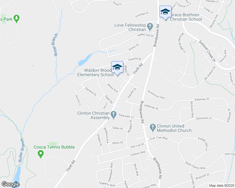 map of restaurants, bars, coffee shops, grocery stores, and more near 10211 White Avenue in Clinton