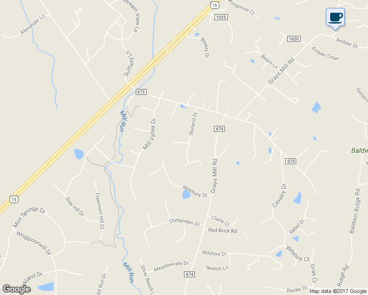 map of restaurants, bars, coffee shops, grocery stores, and more near 7046 Skyland Drive in Warrenton