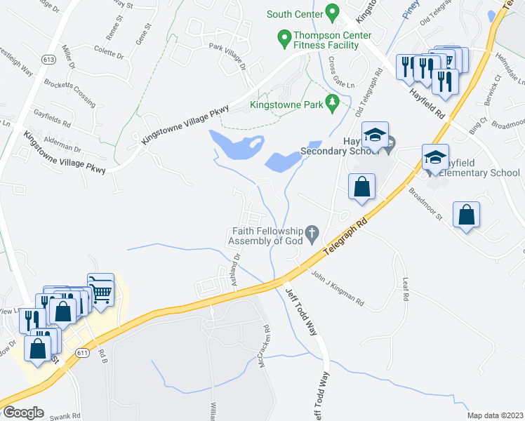 map of restaurants, bars, coffee shops, grocery stores, and more near 6064 Mount Erin Drive in Franconia