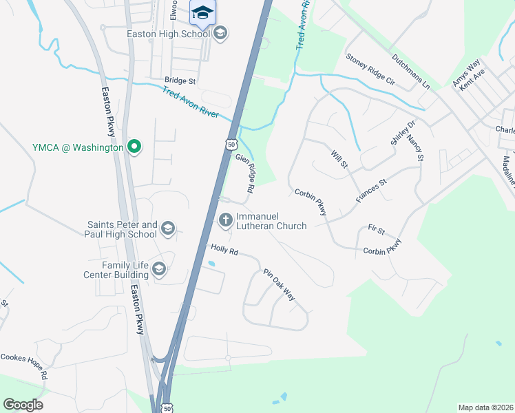 map of restaurants, bars, coffee shops, grocery stores, and more near 29192 Woodridge Drive in Easton