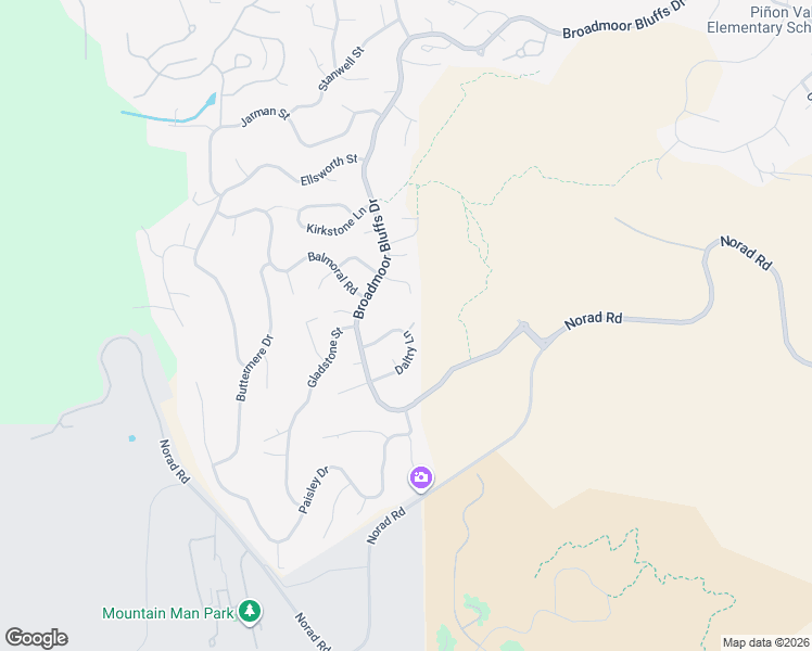 map of restaurants, bars, coffee shops, grocery stores, and more near 5755 Daltry Lane in Colorado Springs