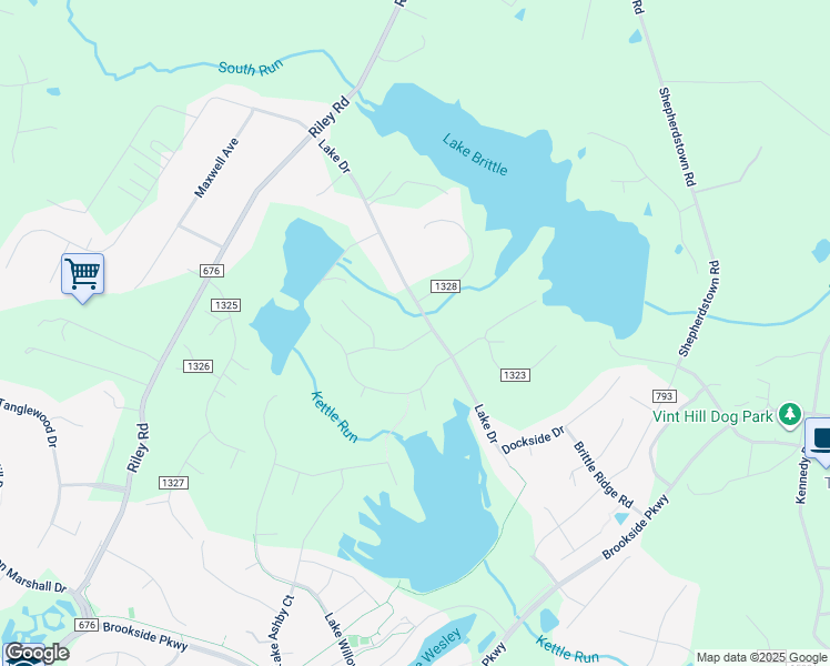 map of restaurants, bars, coffee shops, grocery stores, and more near Still Water Way in Warrenton
