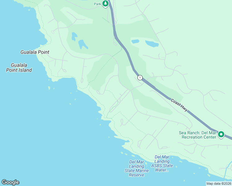 map of restaurants, bars, coffee shops, grocery stores, and more near 41569 Hatch Way in Sea Ranch