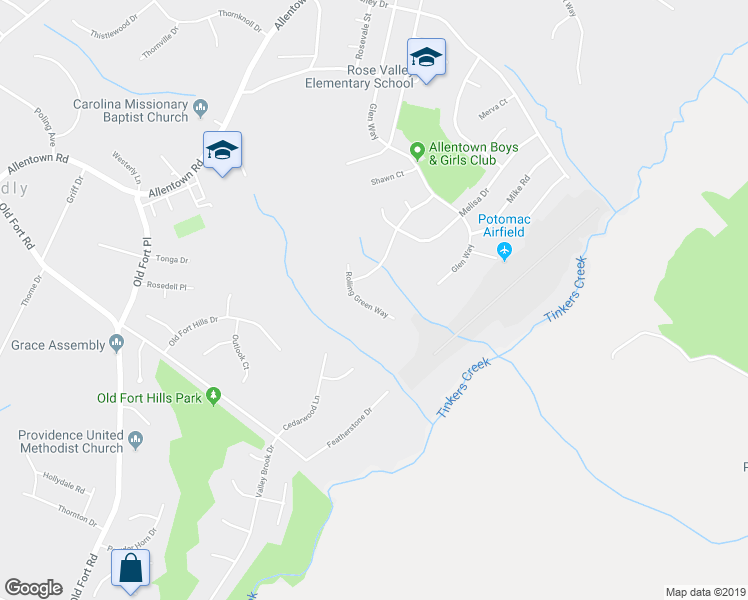 map of restaurants, bars, coffee shops, grocery stores, and more near 10210 Rolling Green Way in Fort Washington