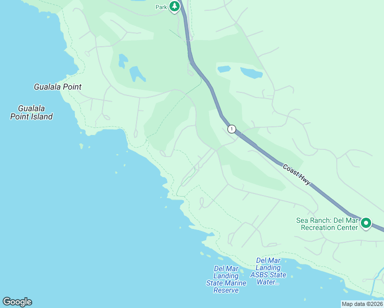 map of restaurants, bars, coffee shops, grocery stores, and more near 41569 Hatch Way in Sea Ranch