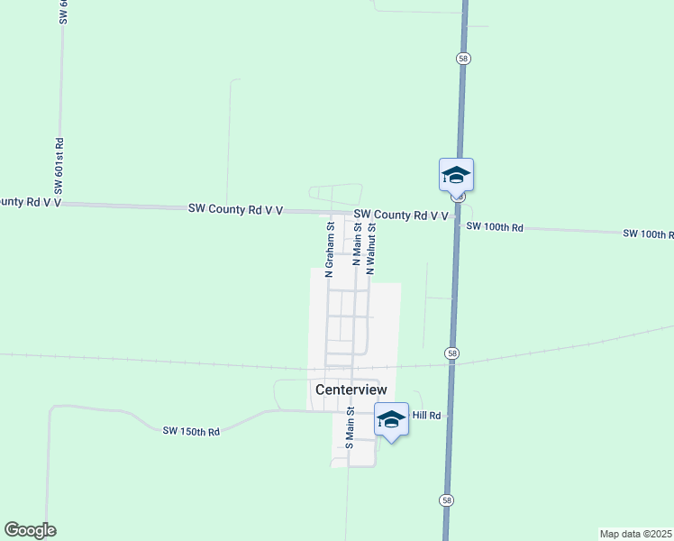 map of restaurants, bars, coffee shops, grocery stores, and more near 405 North Graham Street in Centerview