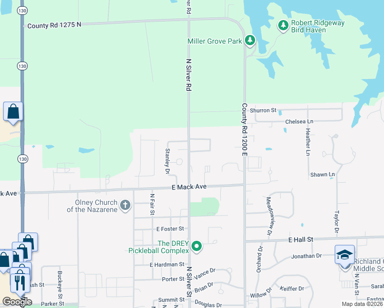 map of restaurants, bars, coffee shops, grocery stores, and more near 403 Lathrop Street in Olney