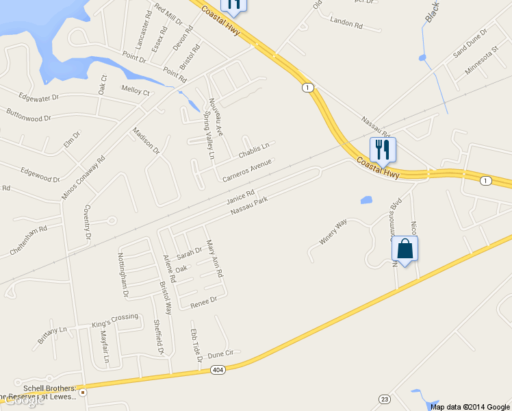 map of restaurants, bars, coffee shops, grocery stores, and more near 31742 Siham Road in Lewes