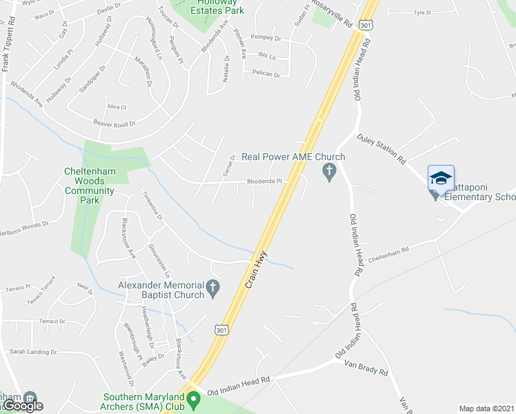 map of restaurants, bars, coffee shops, grocery stores, and more near 10308 Lord Nelson Street in Upper Marlboro