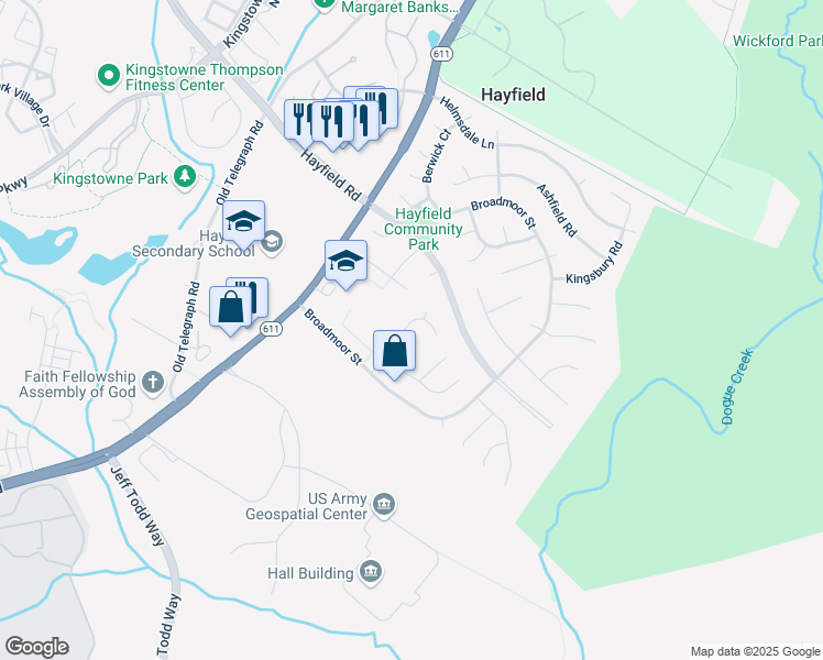 map of restaurants, bars, coffee shops, grocery stores, and more near 7815 Welch Court in Alexandria