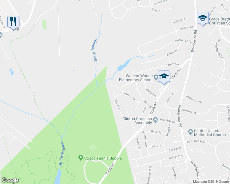 map of restaurants, bars, coffee shops, grocery stores, and more near 10300 Slocum Ct in Clinton