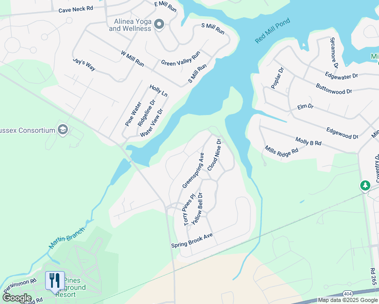 map of restaurants, bars, coffee shops, grocery stores, and more near 32351 Preserve Drive in Lewes