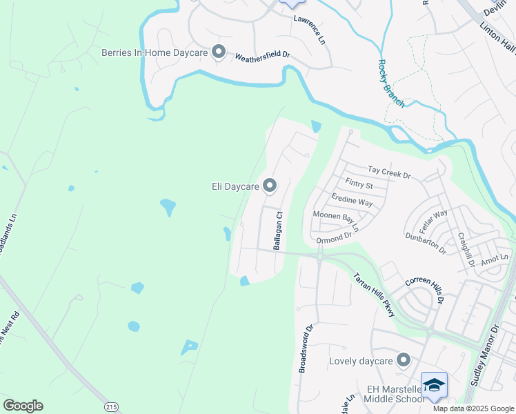 map of restaurants, bars, coffee shops, grocery stores, and more near 9640 Laurencekirk Place in Bristow