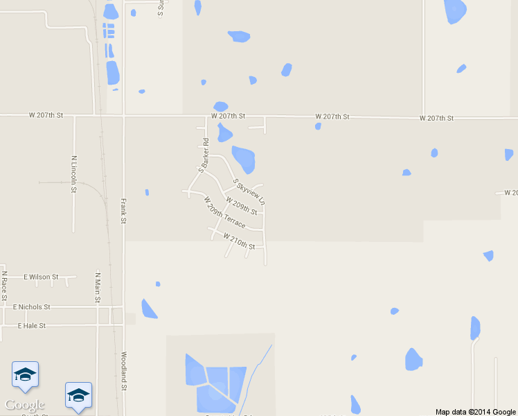 map of restaurants, bars, coffee shops, grocery stores, and more near 19170 West 209th Street in Spring Hill