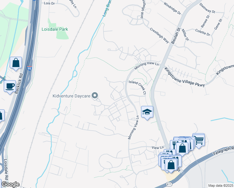 map of restaurants, bars, coffee shops, grocery stores, and more near 6603 Thackwell Way in Alexandria