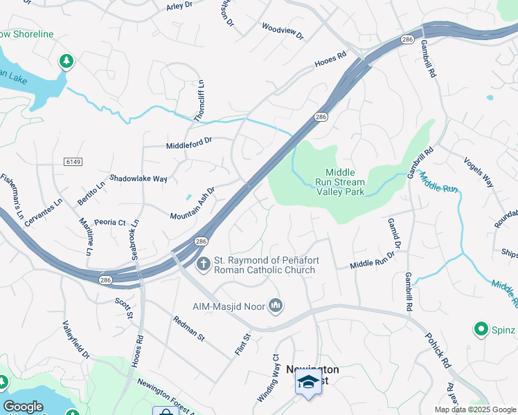 map of restaurants, bars, coffee shops, grocery stores, and more near 7685 Green Garland Drive in Springfield