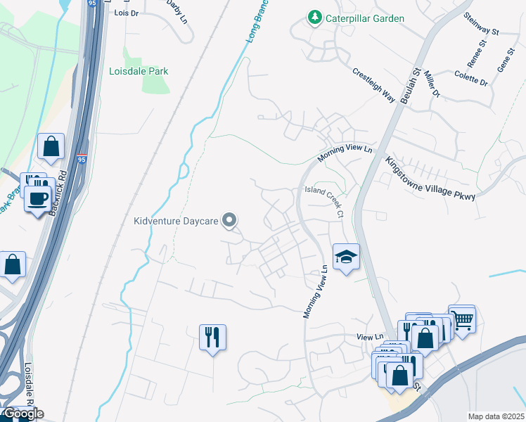 map of restaurants, bars, coffee shops, grocery stores, and more near 7704G Haynes Point Way in Alexandria