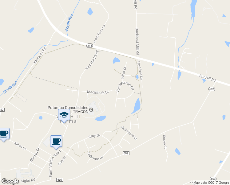map of restaurants, bars, coffee shops, grocery stores, and more near 4021 Von Neuman Circle in Warrenton