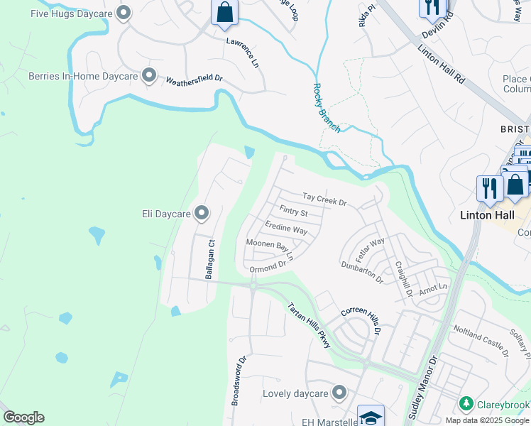 map of restaurants, bars, coffee shops, grocery stores, and more near 13226 Ormond Drive in Bristow