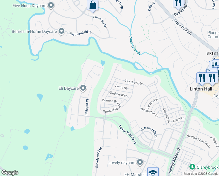 map of restaurants, bars, coffee shops, grocery stores, and more near 13226 Ormond Drive in Bristow