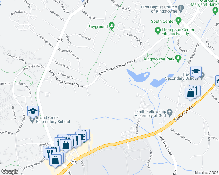 map of restaurants, bars, coffee shops, grocery stores, and more near 6221 Windham Hill Run in Alexandria