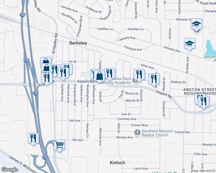 map of restaurants, bars, coffee shops, grocery stores, and more near 8301 Whitewater Drive in Berkeley