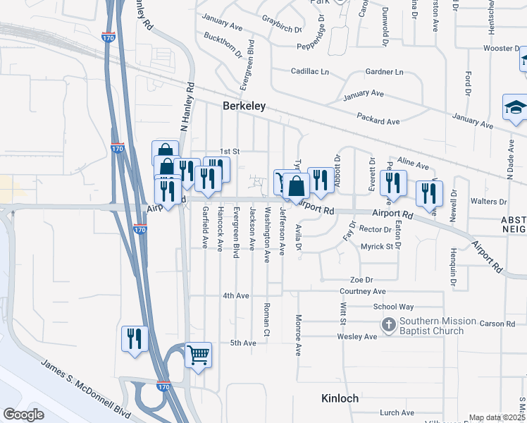 map of restaurants, bars, coffee shops, grocery stores, and more near 6149 Washington Avenue in Berkeley