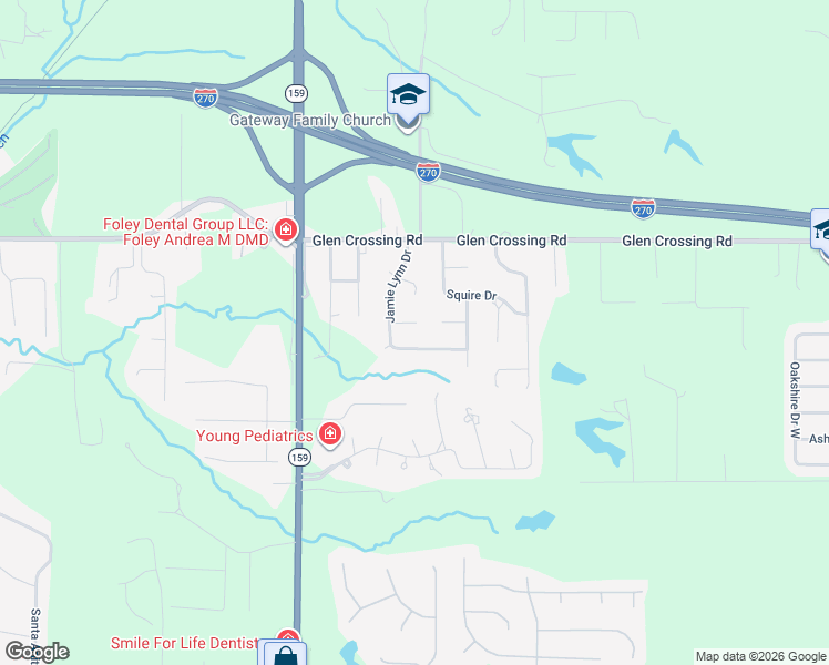 map of restaurants, bars, coffee shops, grocery stores, and more near 137 Holly Tree Court in Glen Carbon