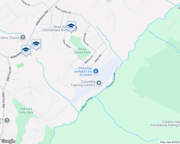 map of restaurants, bars, coffee shops, grocery stores, and more near 10202 Glen Way in Fort Washington