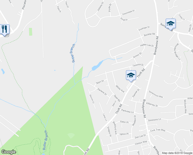 map of restaurants, bars, coffee shops, grocery stores, and more near 5805 Terence Drive in Clinton