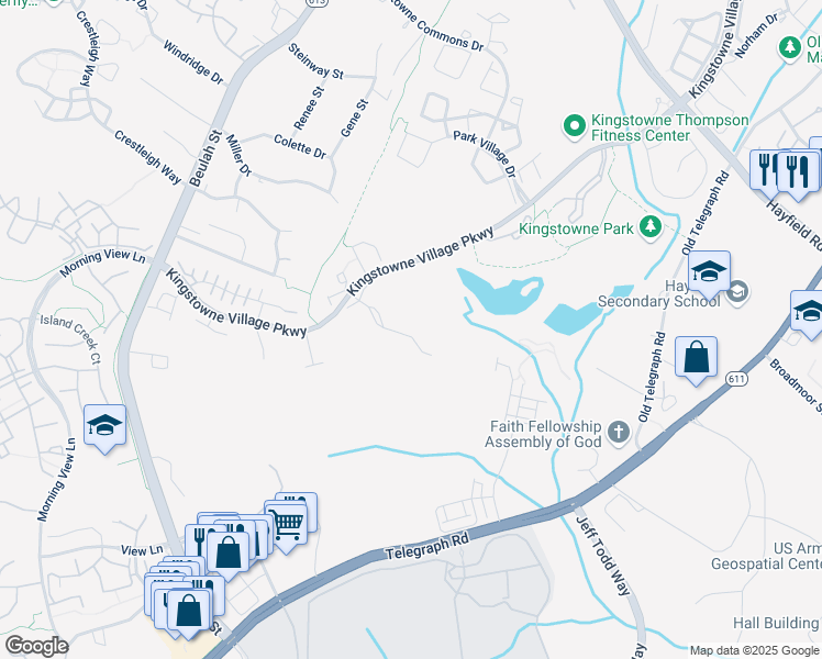 map of restaurants, bars, coffee shops, grocery stores, and more near 6208 Windham Hill Run in Alexandria