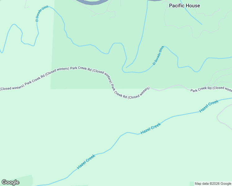 map of restaurants, bars, coffee shops, grocery stores, and more near Park Creek Road in Pollock Pines