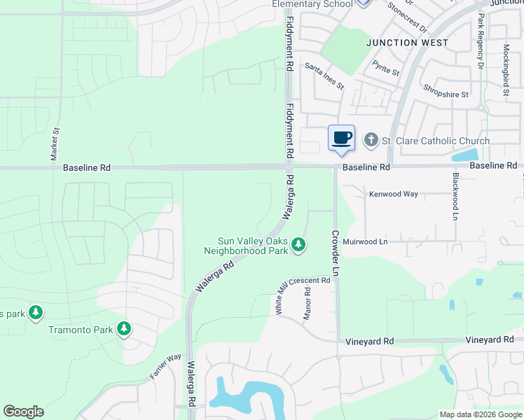 map of restaurants, bars, coffee shops, grocery stores, and more near 8537 Bridgestone Crescent Road in Roseville