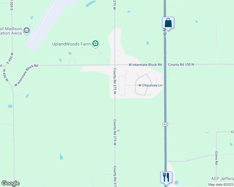 map of restaurants, bars, coffee shops, grocery stores, and more near 3583 Woodside Drive in Madison
